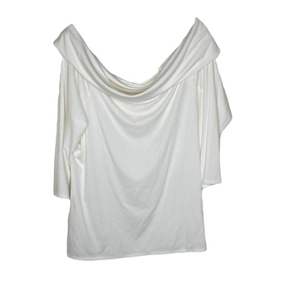 Unique Vintage Foldover White Off Shoulder Top Women’s Size 4X New - Picture 10 of 10